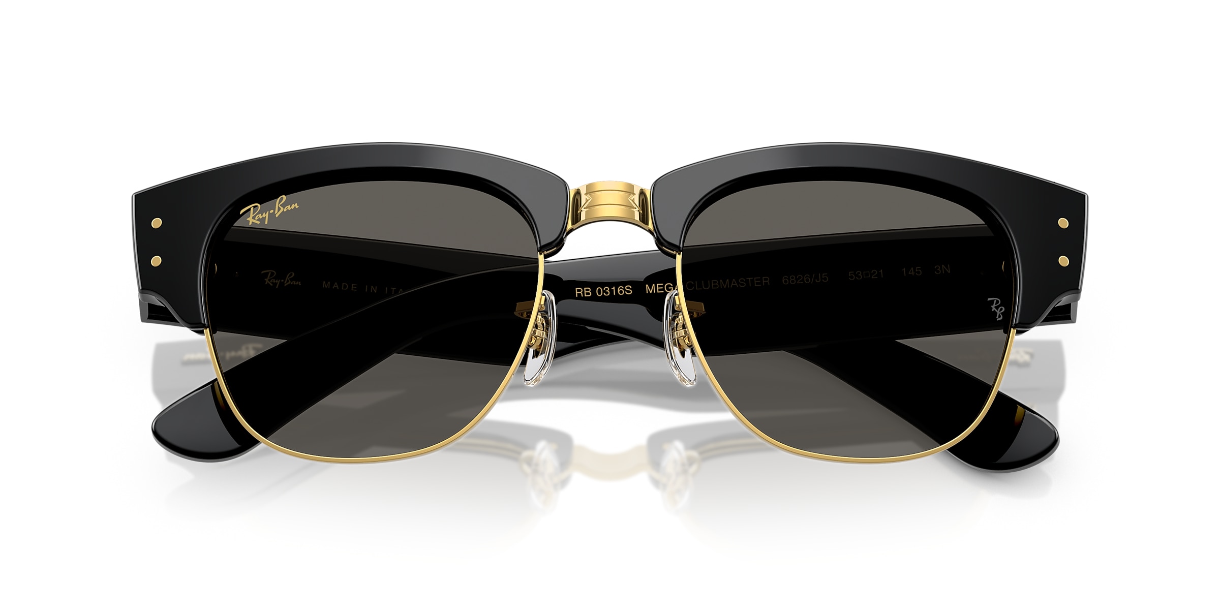 Ray-Ban Sunglasses RB0316S MEGA CLUBMASTER BLACKED OUT COLLECTION