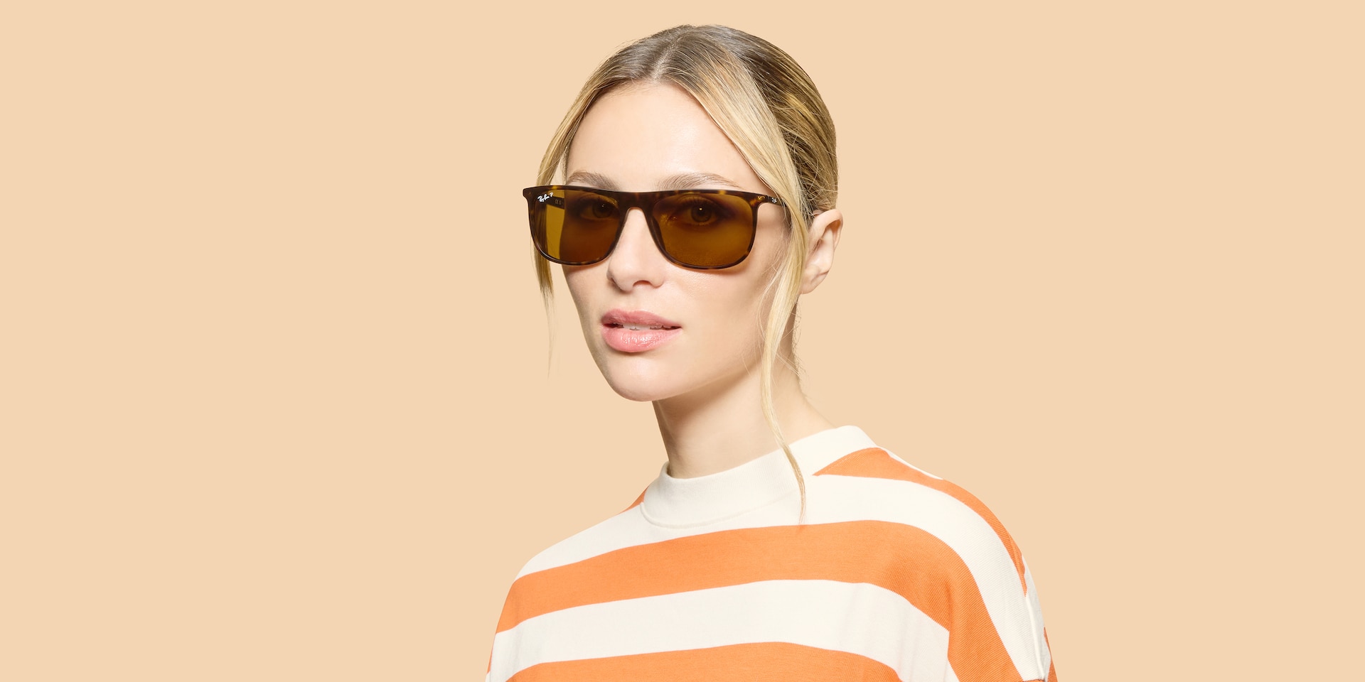 RAY-BAN Unisex Sunglasses RB2216  -  Frame color: Havana, Lens color: Brown Polarized