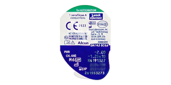 Alcon Contacts PRECISION7® FOR ASTIGMATISM 27