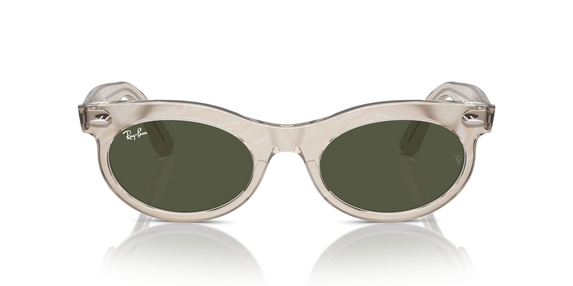 RAY-BAN Unisex Sunglasses Wayfarer Oval Change - Frame color: Photo Waves Grey, Lens color: Green