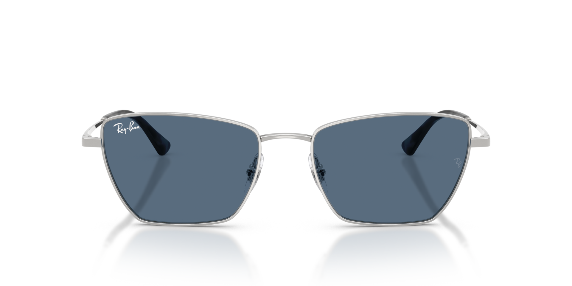RAY-BAN Unisex Sunglasses Drea Bio-Based - Frame color: Silver, Lens color: Dark Blue