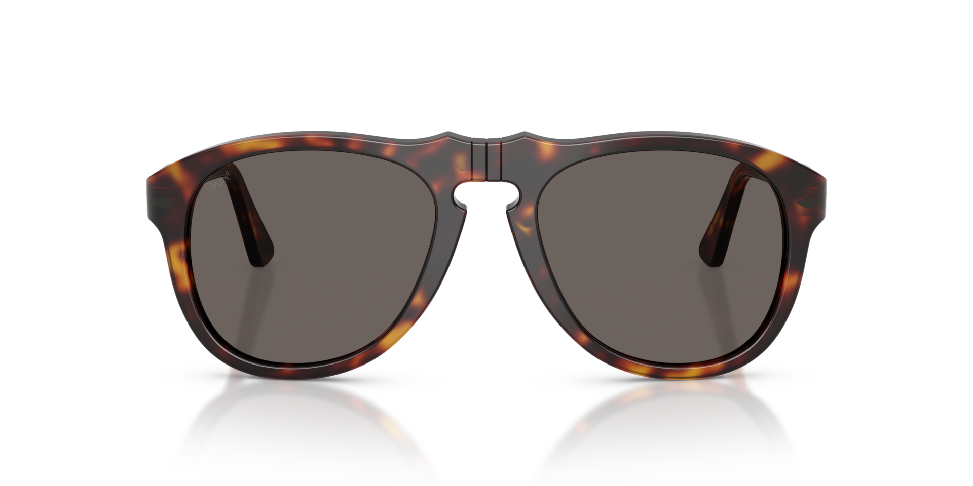 PERSOL Unisex Sunglasses PO0649NE - Total Black Arrow - Frame color: Havana, Lens color: Dark Grey