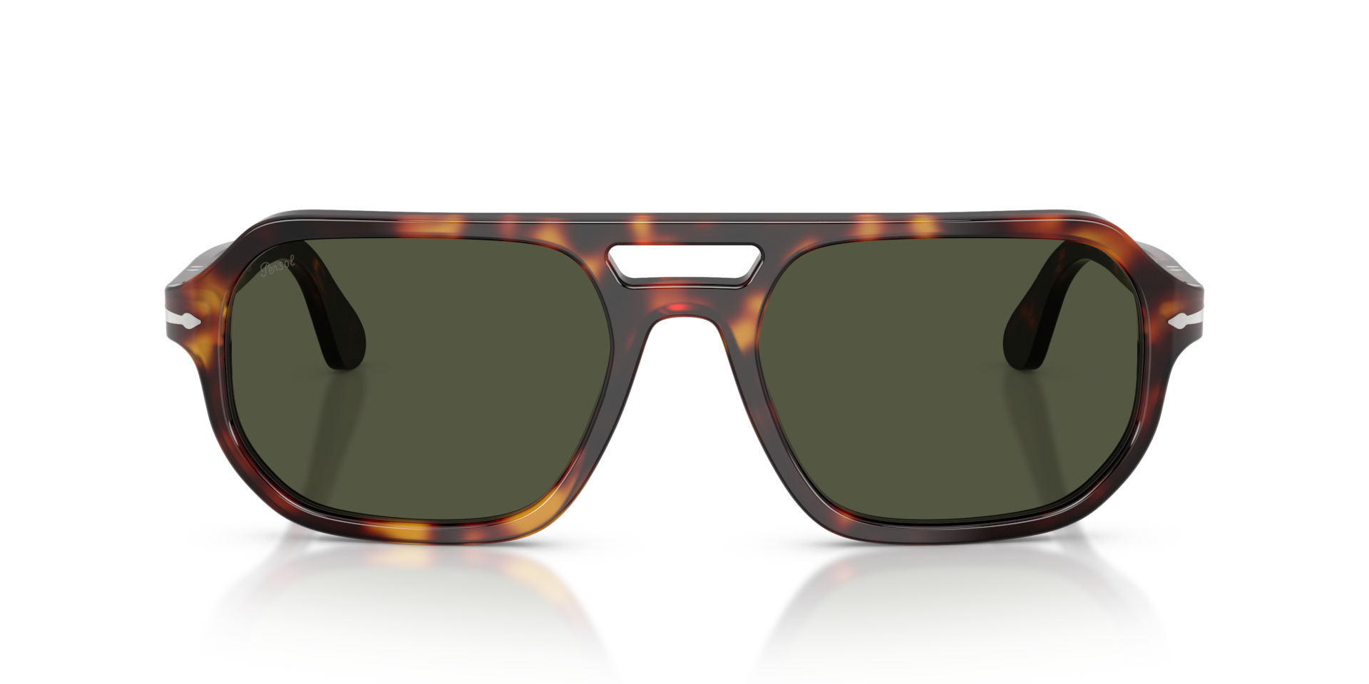 PERSOL Unisex Sunglasses PO3393S - Guido  -  Frame color: Havana, Lens color: Green