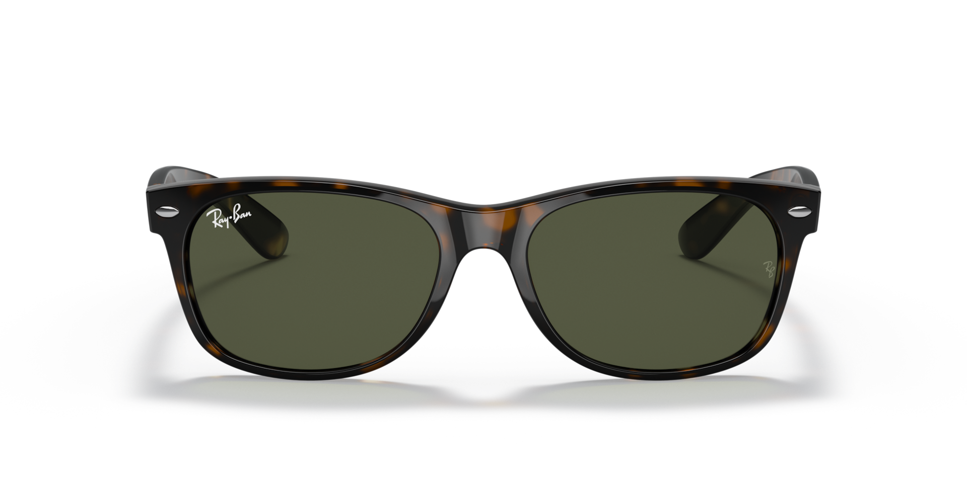 RAY-BAN Unisex Sunglasses New Wayfarer Classic - Frame color: Tortoise, Lens color: G-15 Green