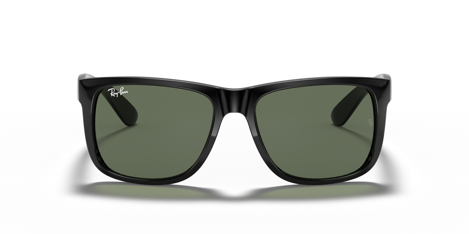 RAY-BAN Man Sunglasses Justin Classic  -  Frame color: Black, Lens color: Dark Green