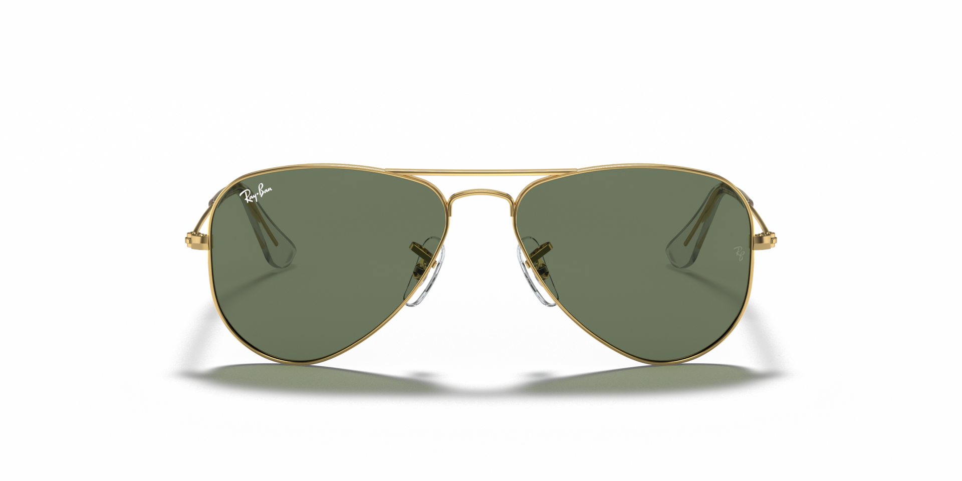 RAY-BAN Unisex Sunglasses Aviator Kids - Frame color: Arista Gold, Lens color: Dark Green
