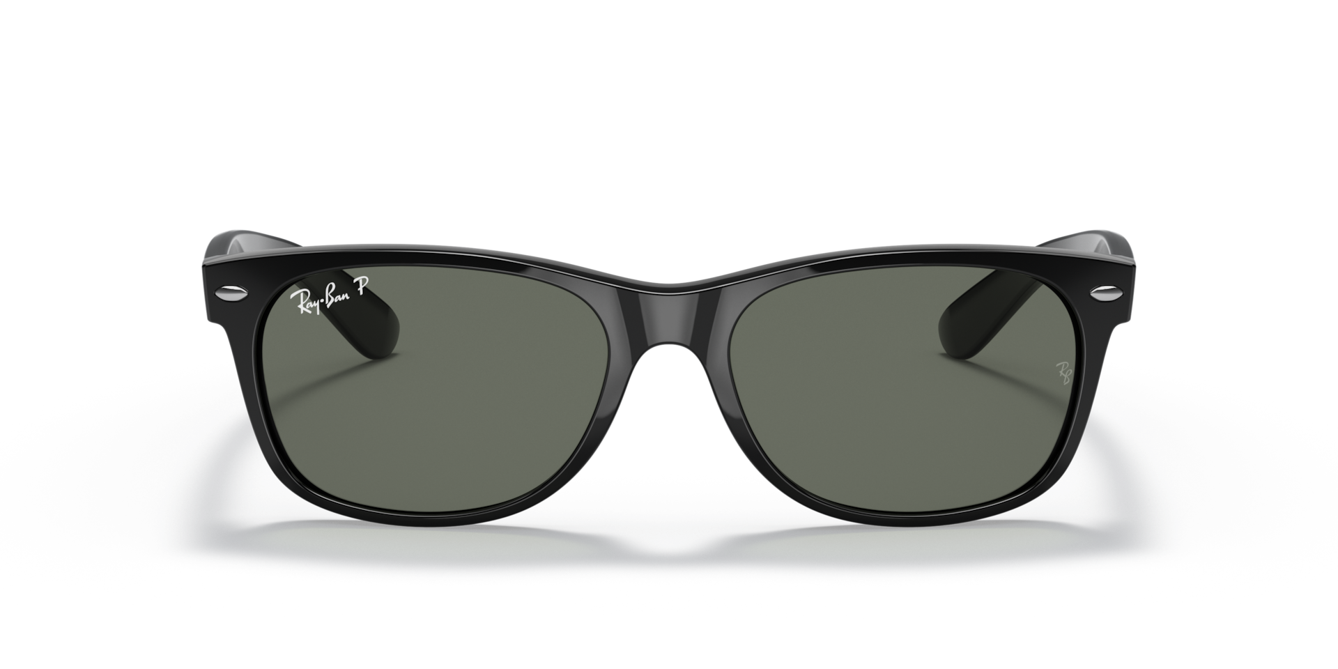 RAY-BAN Unisex Sunglasses New Wayfarer Classic - Frame color: Black, Lens color: Green Polarized