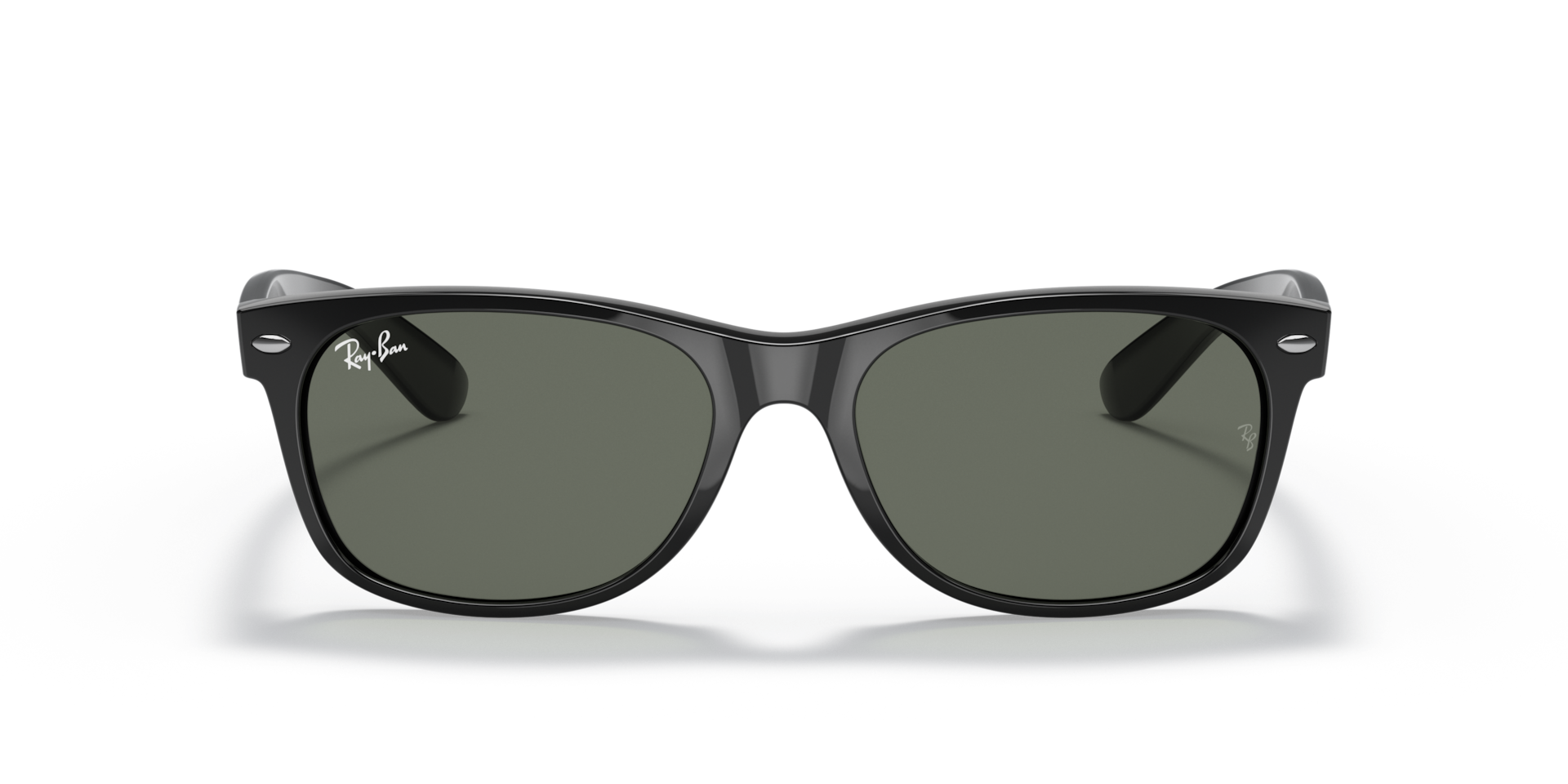 RAY-BAN Unisex Sunglasses New Wayfarer Classic - Frame color: Black, Lens color: G-15 Green