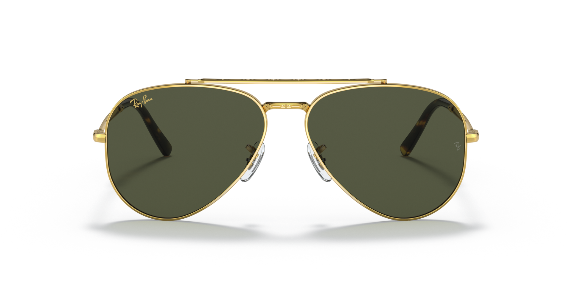 RAY-BAN Unisex Sunglasses New Aviator  -  Frame color: Gold, Lens color: Green