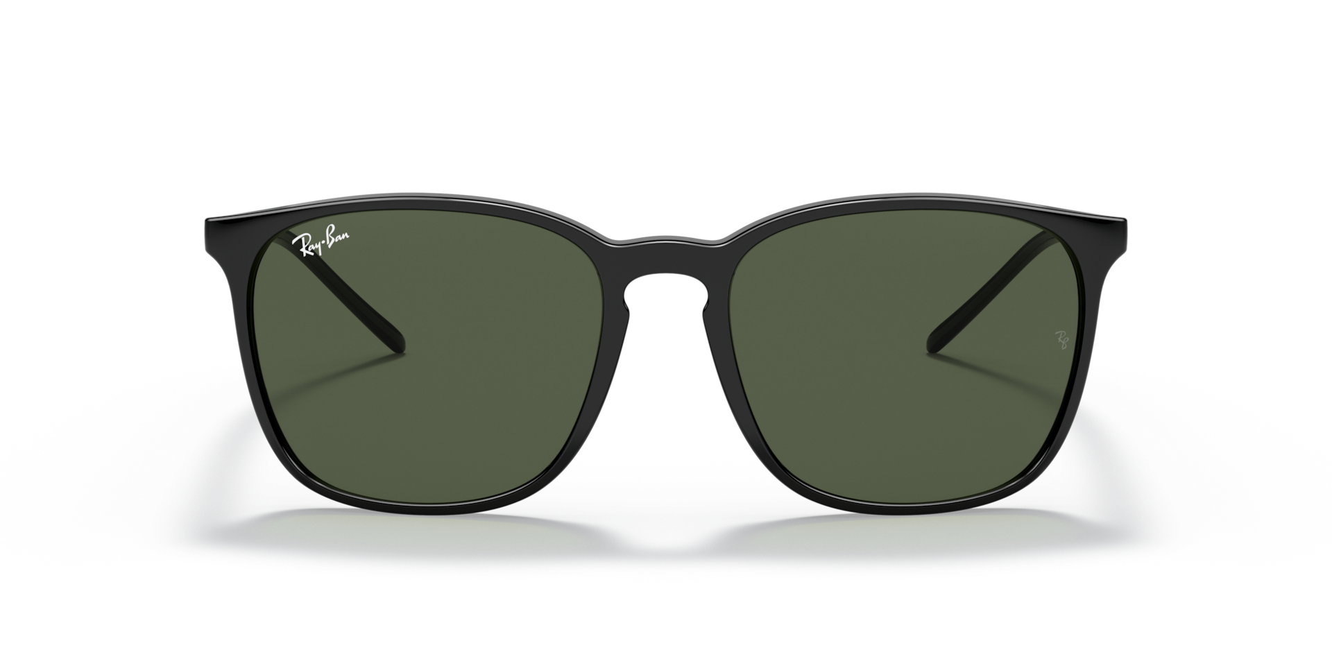 RAY-BAN Unisex Sunglasses RB4387 - Frame color: Black, Lens color: Green