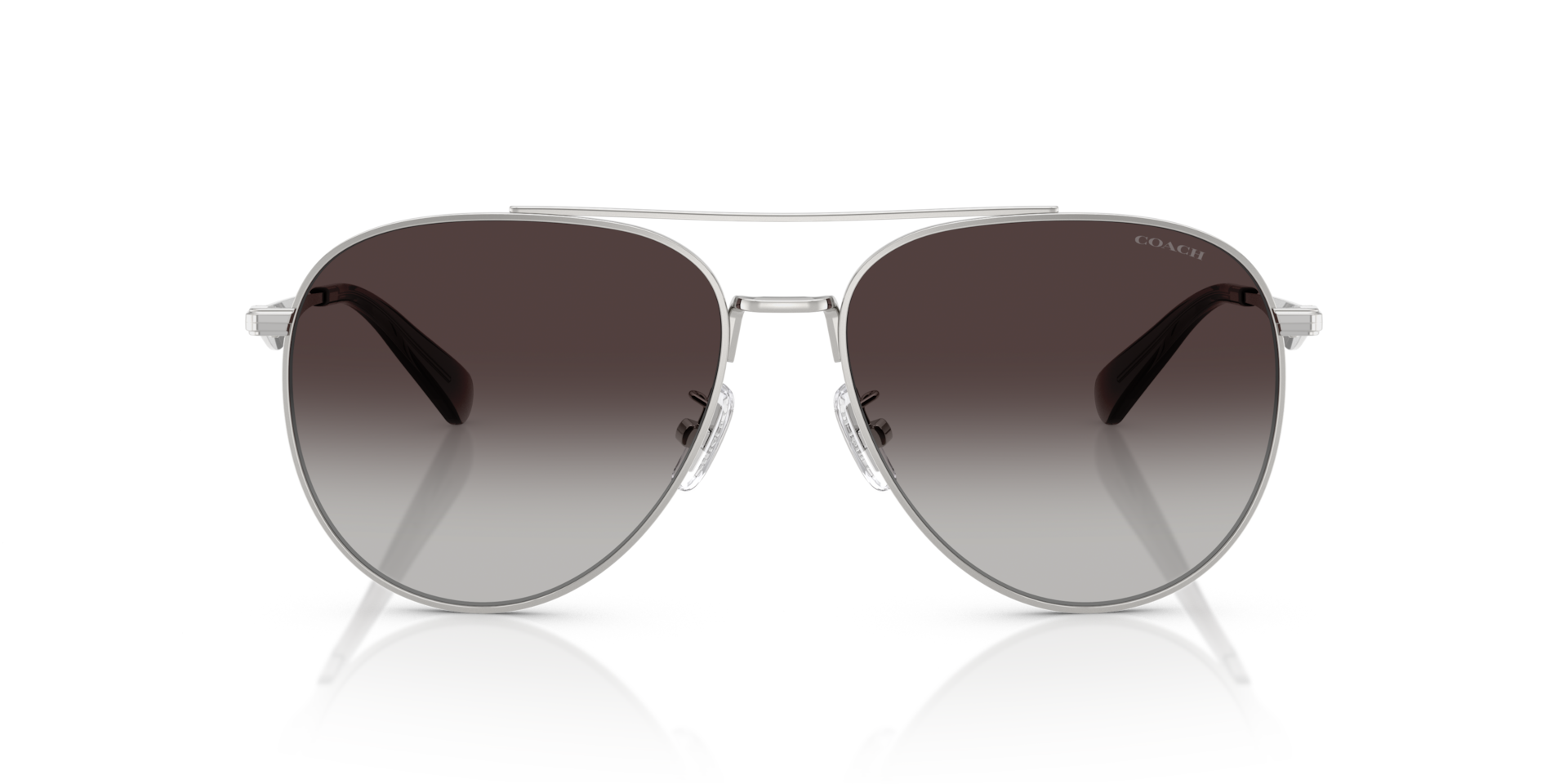 COACH Woman Sunglasses CW193 - Frame color: Shiny Silver, Lens color: Grey Gradient