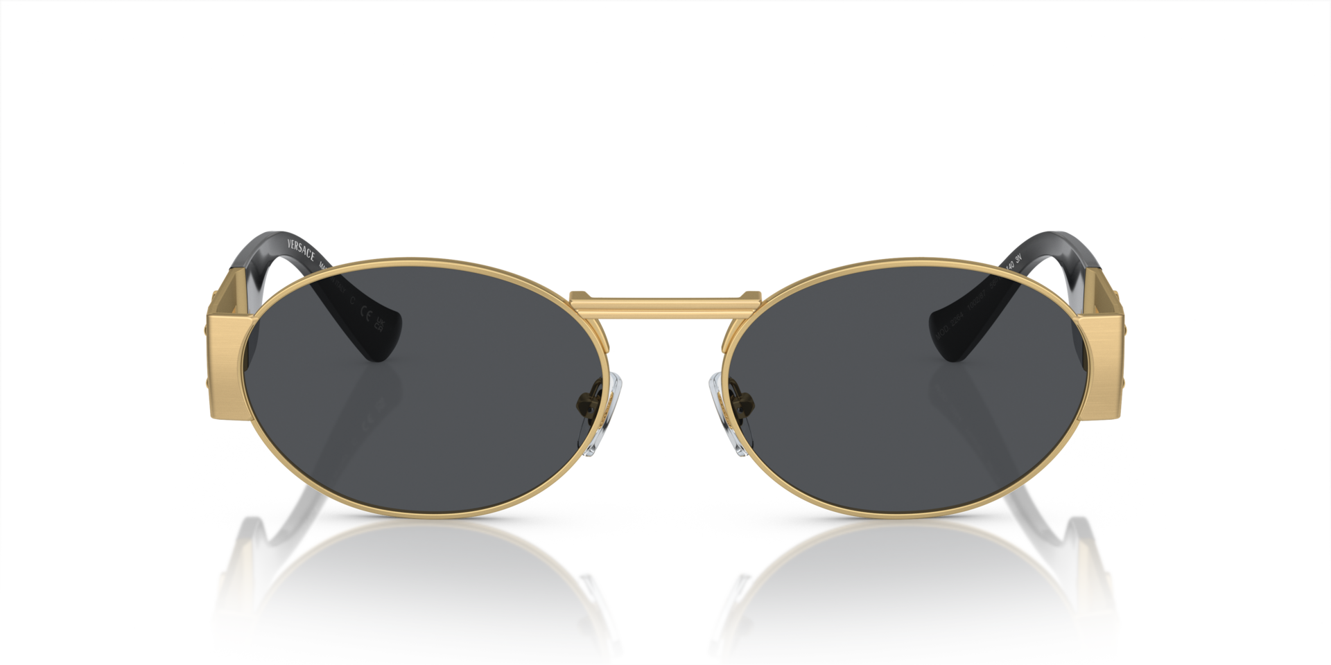 VERSACE Unisex Sunglasses VE2264  -  Frame color: Matte Gold, Lens color: Dark Grey