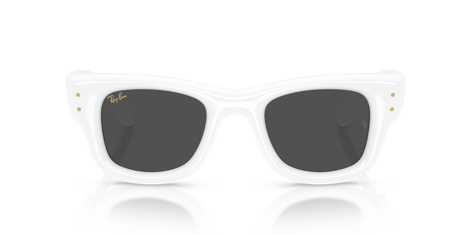 RAY-BAN Unisex Sunglasses Wayfarer Puffer  -  Frame color: White, Lens color: Ultra Black