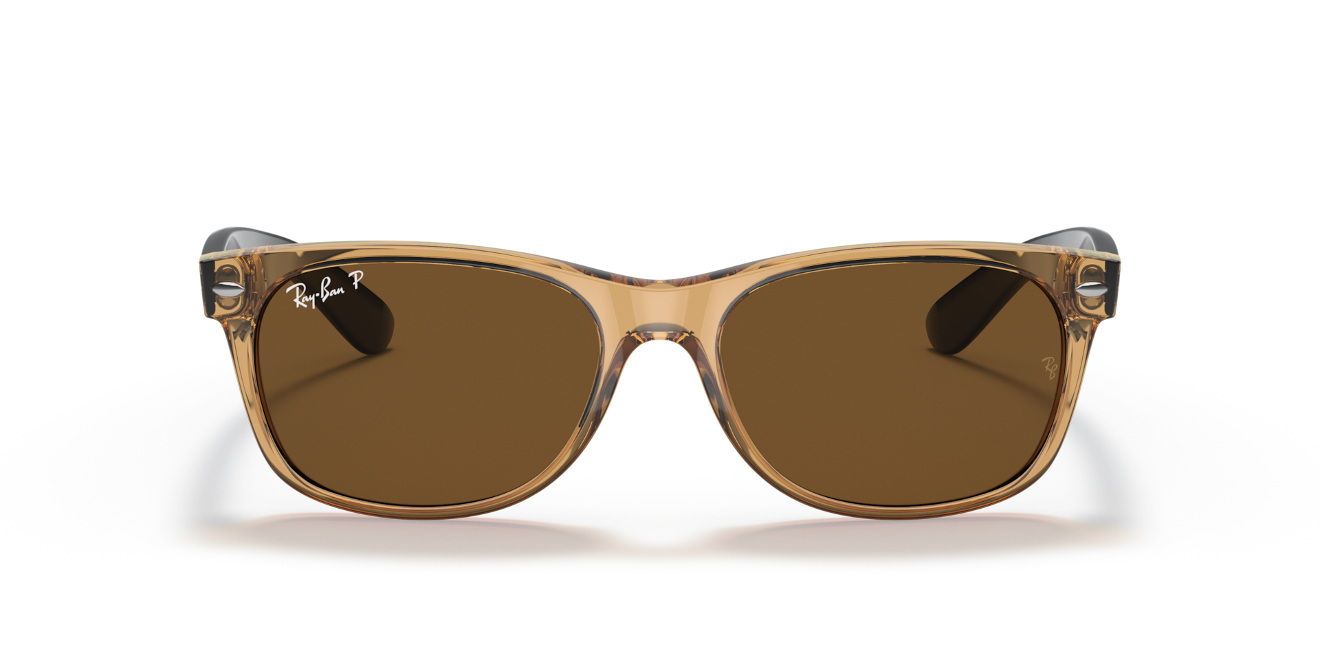 RAY-BAN Unisex Sunglasses New Wayfarer Bicolor - Frame color: Honey, Lens color: Brown Polarized