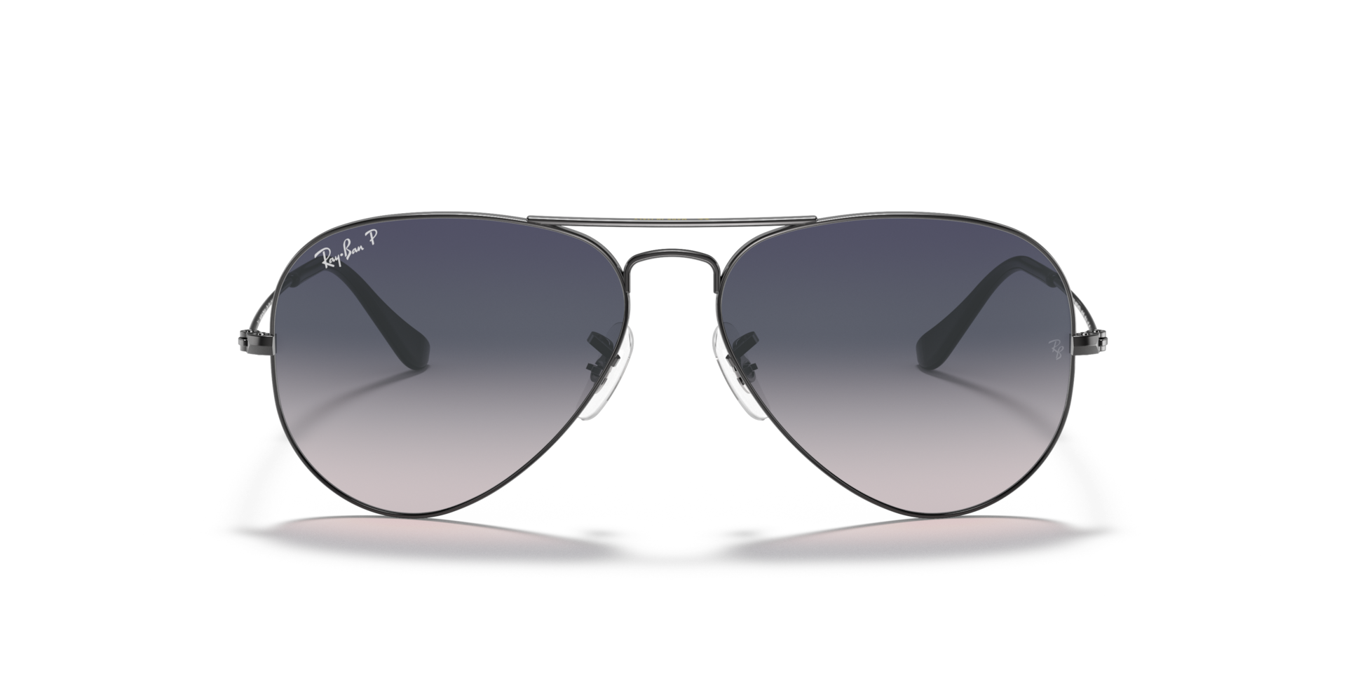 RAY-BAN Unisex Sunglasses Aviator Gradient  -  Frame color: Gunmetal, Lens color: Blue Gradient Polarized