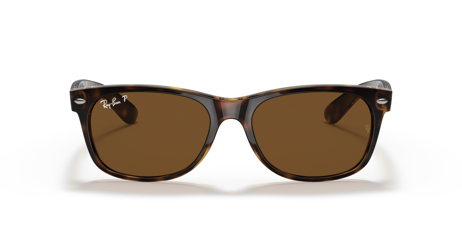 RAY-BAN Unisex Sunglasses New Wayfarer Classic - Frame color: Tortoise, Lens color: Brown Polarized