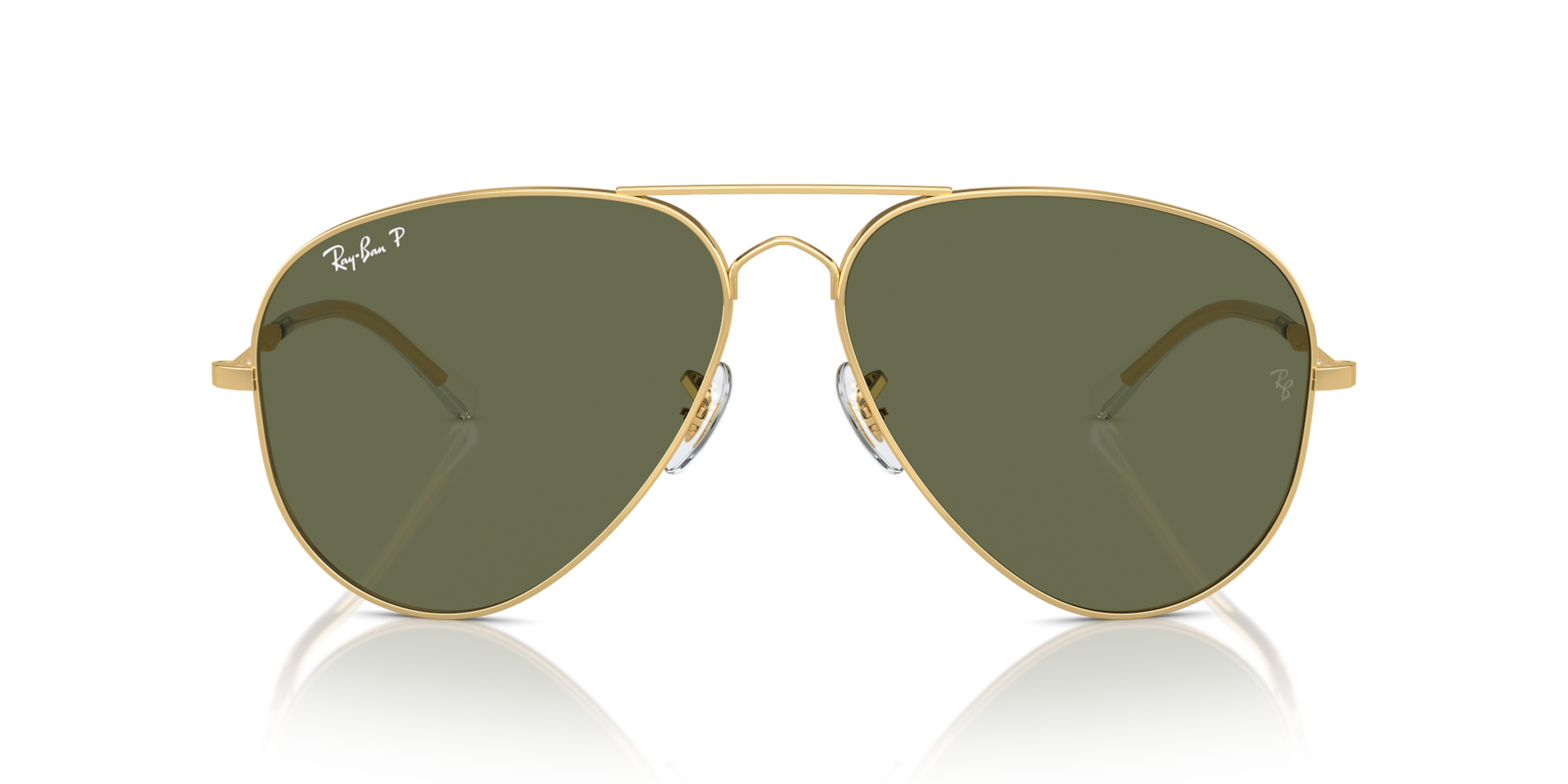 RAY-BAN Unisex Sunglasses Old Aviator - Frame color: Arista Gold, Lens color: Green Polarized
