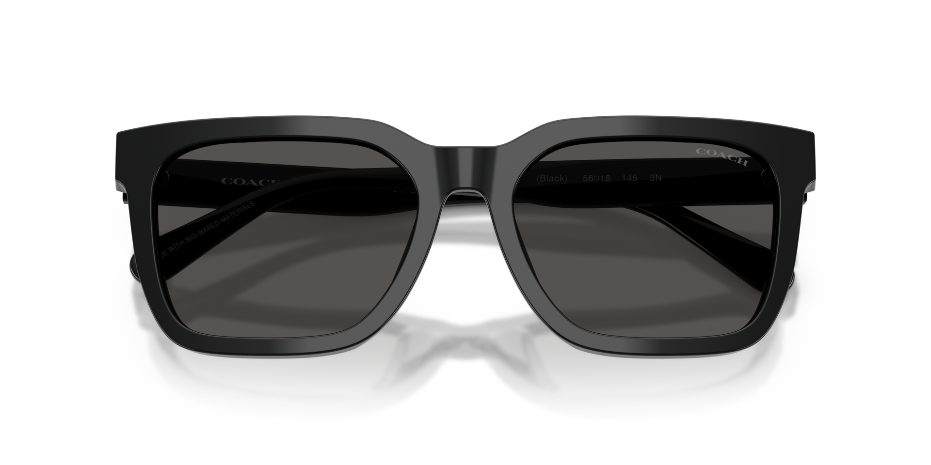 COACH Man Sunglasses CFU12 - Frame color: Black, Lens color: Grey Solid