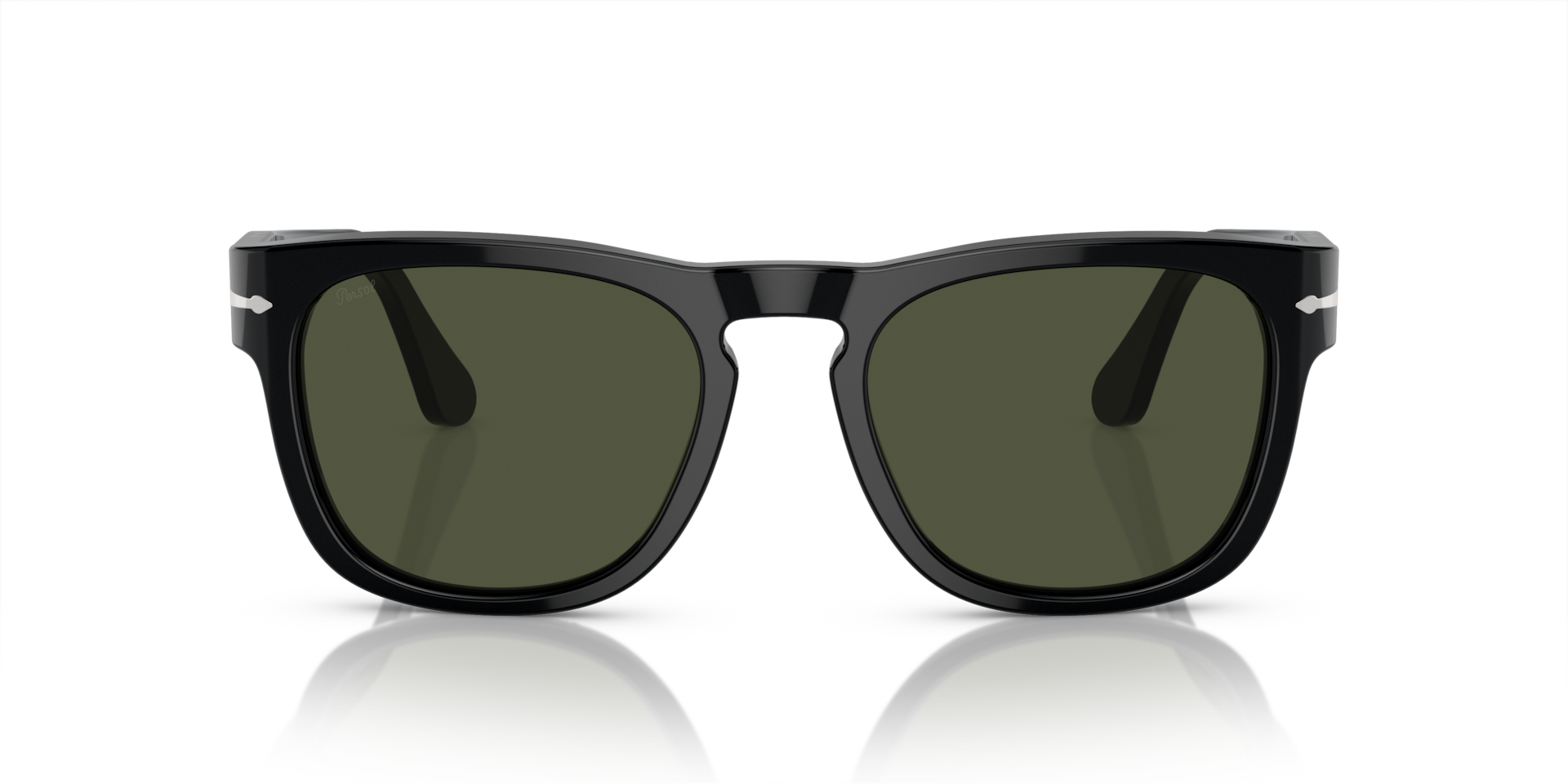 PERSOL Unisex Sunglasses PO3333S - Elio - Frame color: Black, Lens color: Green