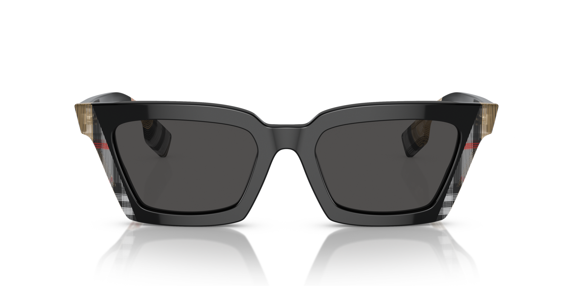 BURBERRY Woman Sunglasses Briar  -  Frame color: Black/Vintage Check, Lens color: Dark Grey