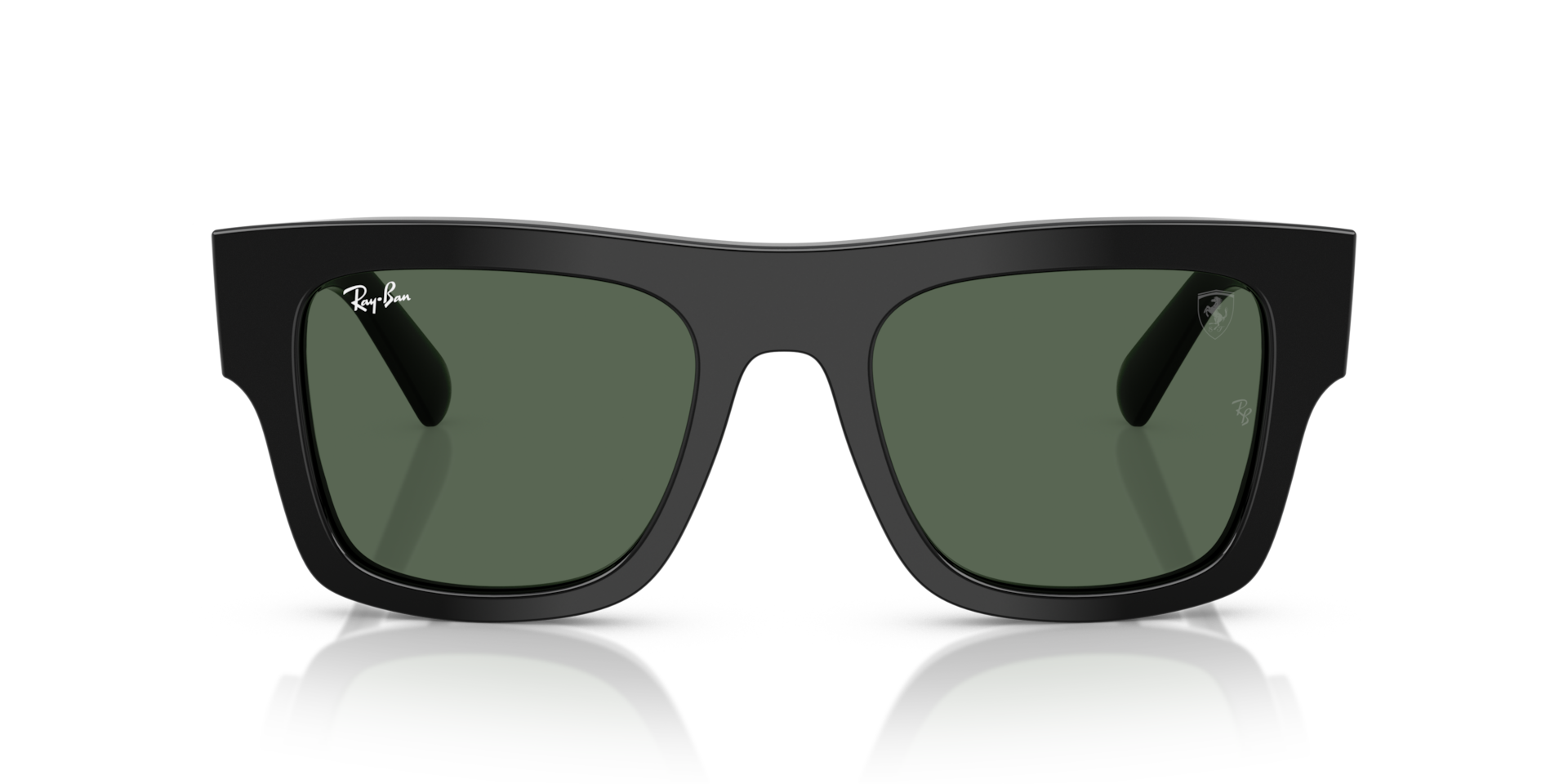 RAY-BAN Unisex Sunglasses RB2217M Scuderia Ferrari Collection - Frame color: Black, Lens color: Dark Green