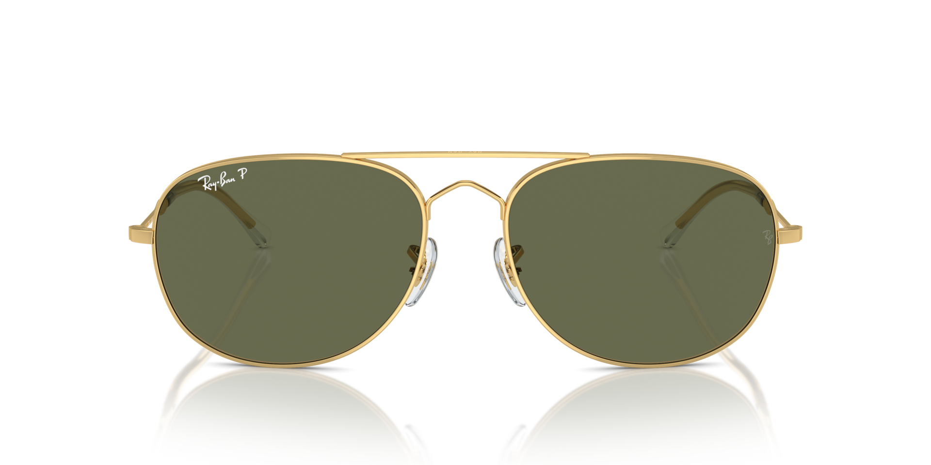 RAY-BAN Unisex Sunglasses Bain Bridge - Frame color: Arista Gold, Lens color: Green Polarized