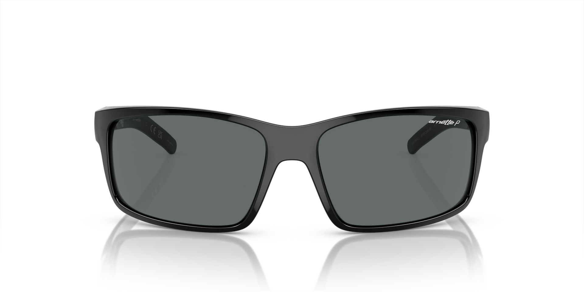 ARNETTE Unisex Sunglasses Fastball - Frame color: Shiny Black, Lens color: Polarized Dark Grey