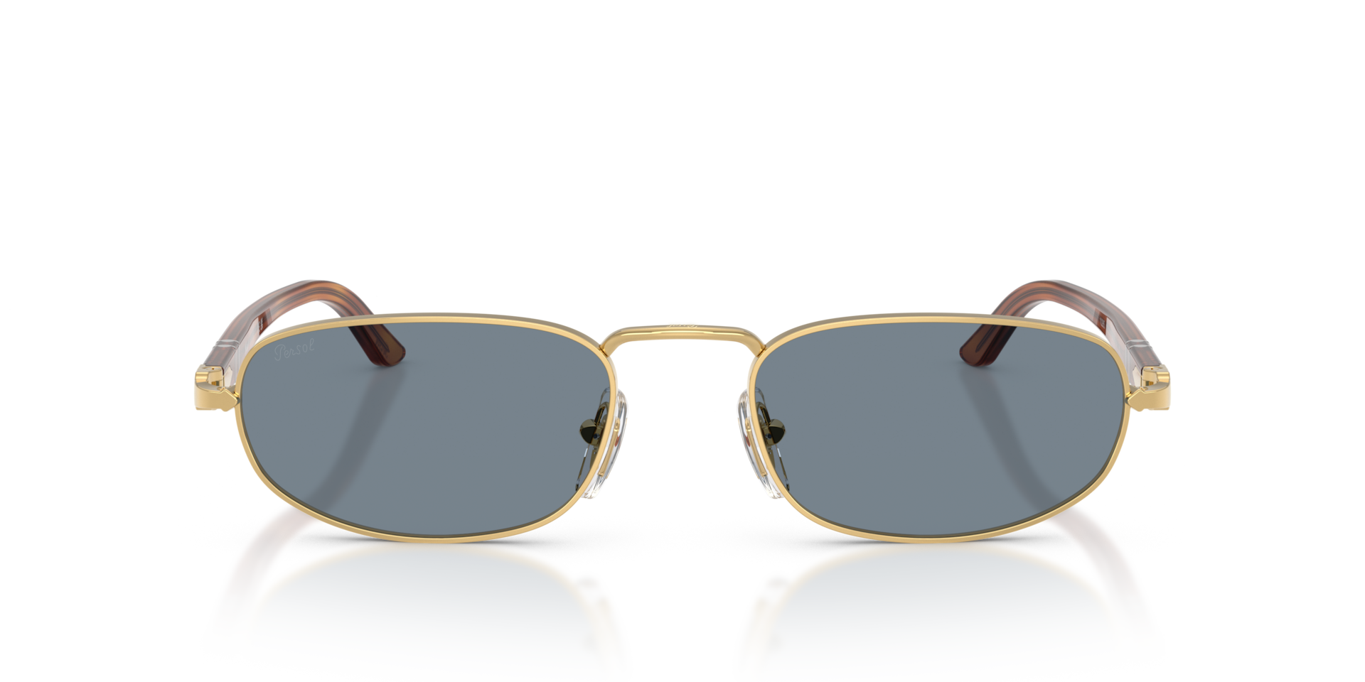 PERSOL Unisex Sunglasses PO1028S  -  Frame color: Gold, Lens color: Light Blue