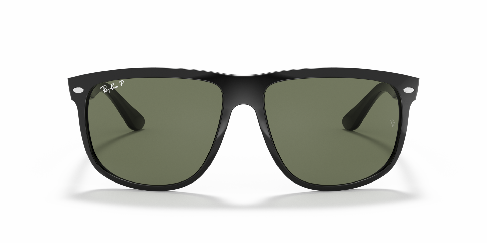 RAY-BAN Man Sunglasses Boyfriend - Frame color: Black, Lens color: Dark Green Polarized