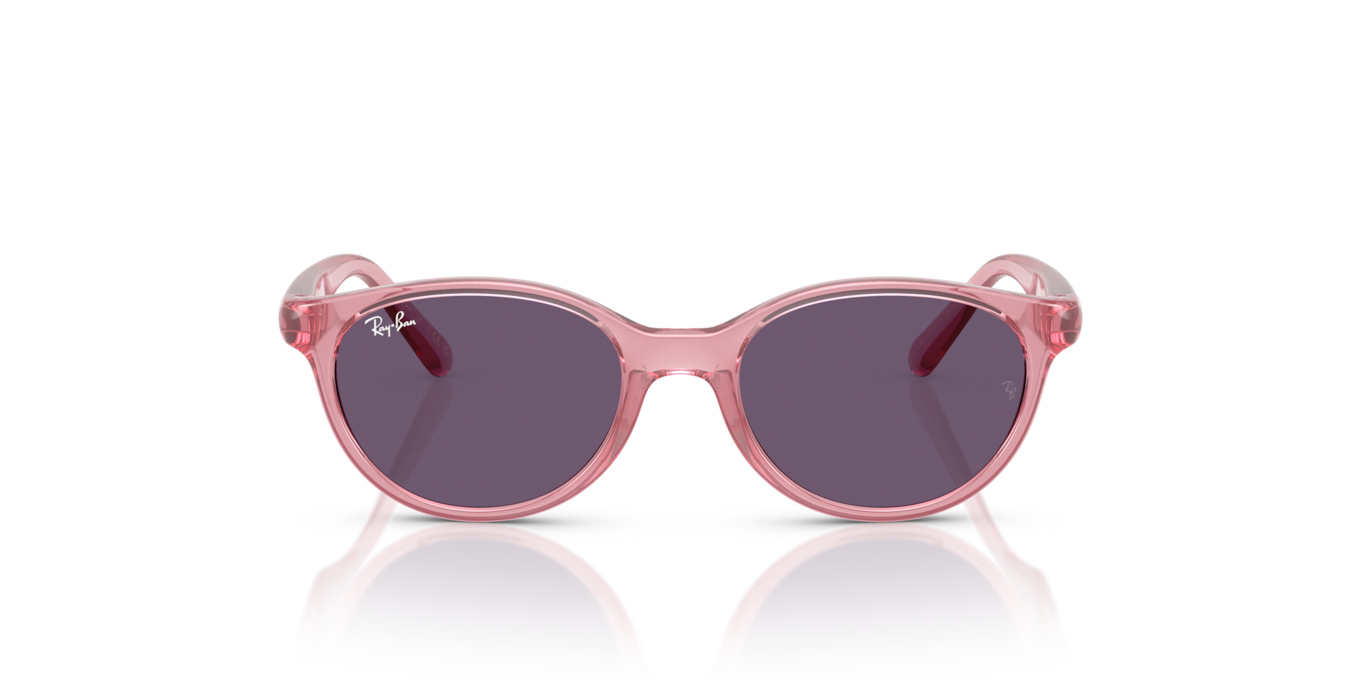 RAY-BAN Unisex Sunglasses RB9080S Kids Bio-Based - Frame color: Transparent Pink, Lens color: Violet