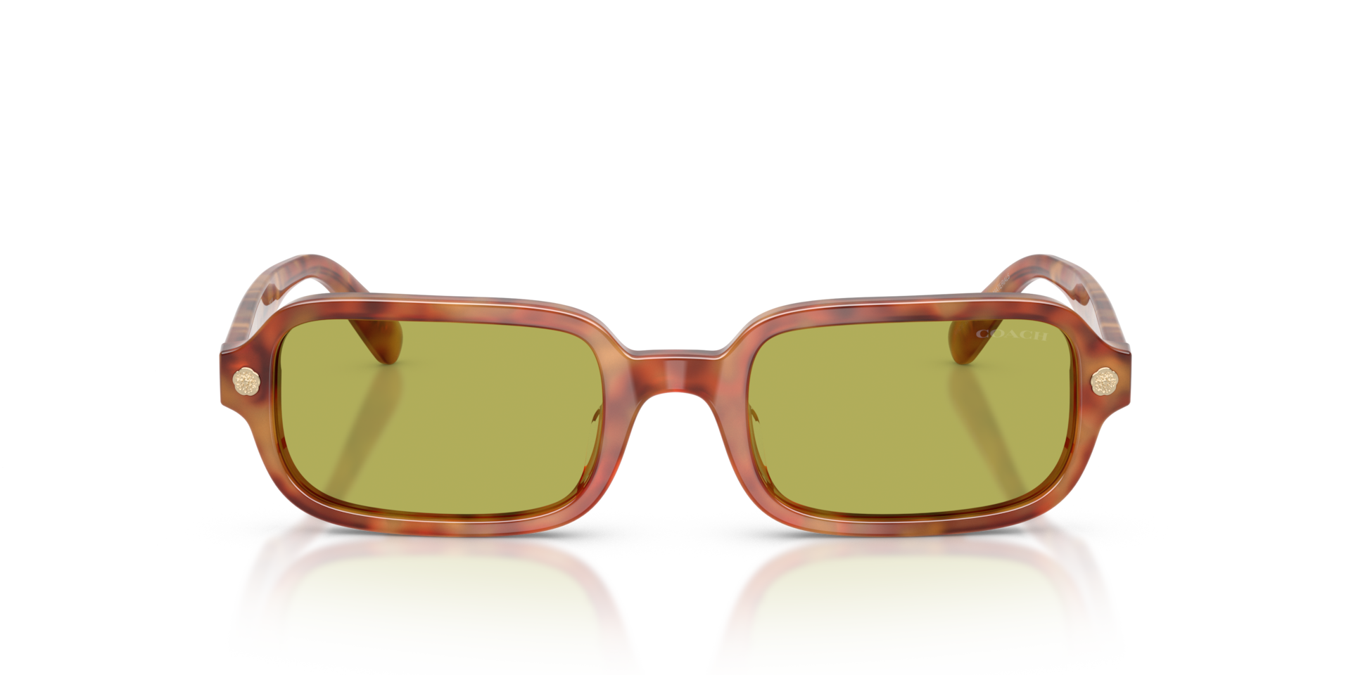 COACH Woman Sunglasses CFU11 - Frame color: Caramel Tortoise, Lens color: Pistachio