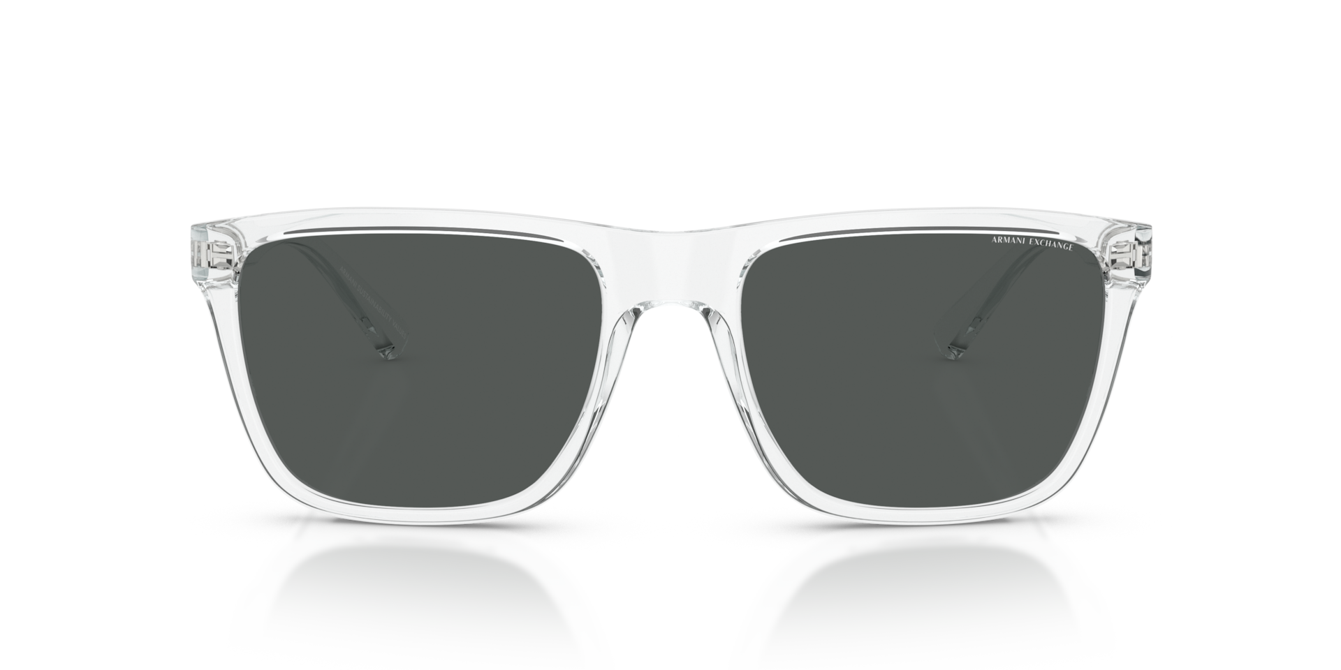 ARMANI EXCHANGE Man Sunglasses AX4080S - Frame color: Shiny Crystal, Lens color: Dark Grey