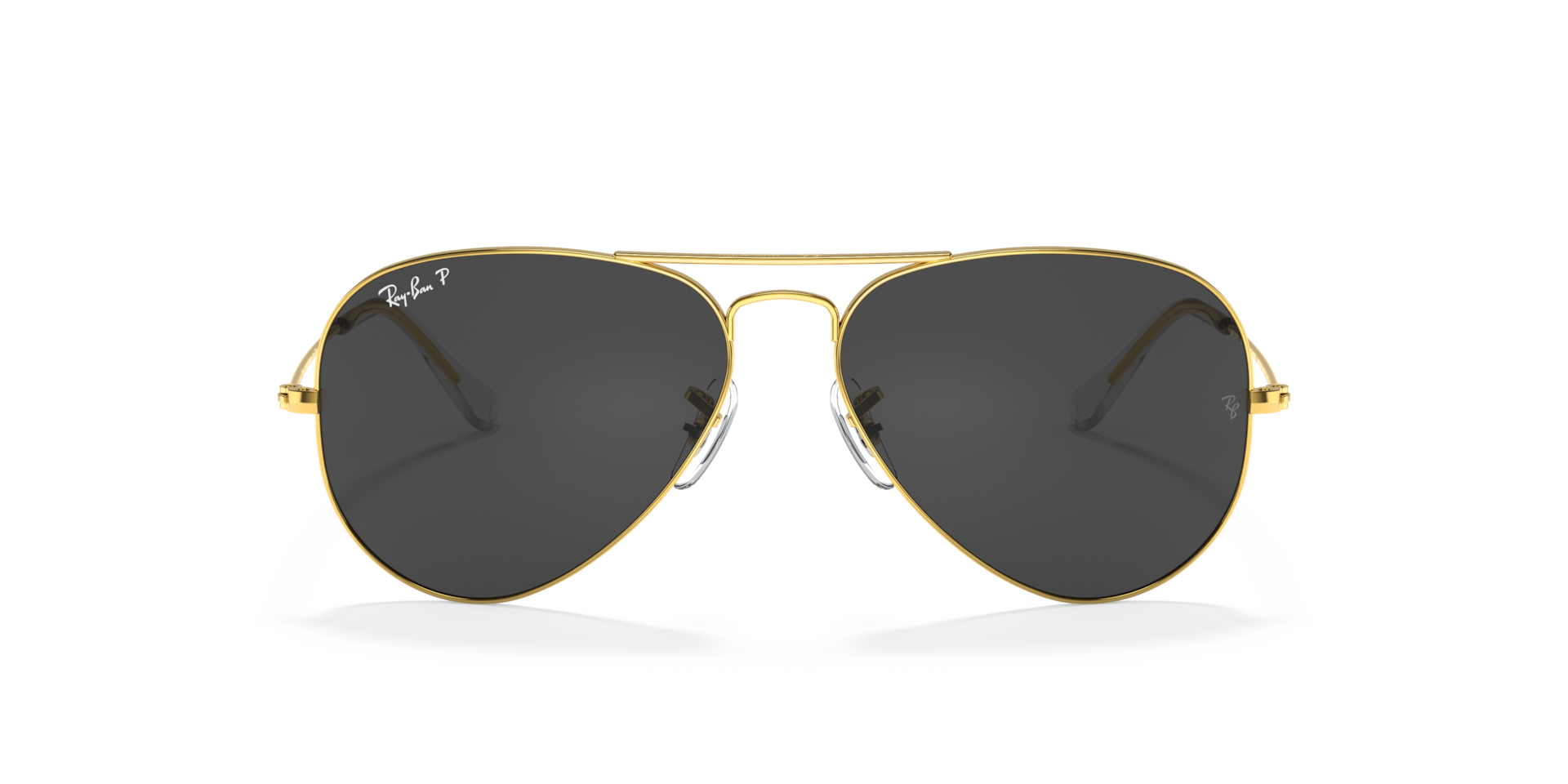 RAY-BAN Unisex Sunglasses Aviator Classic - Frame color: Gold, Lens color: Black Polarised