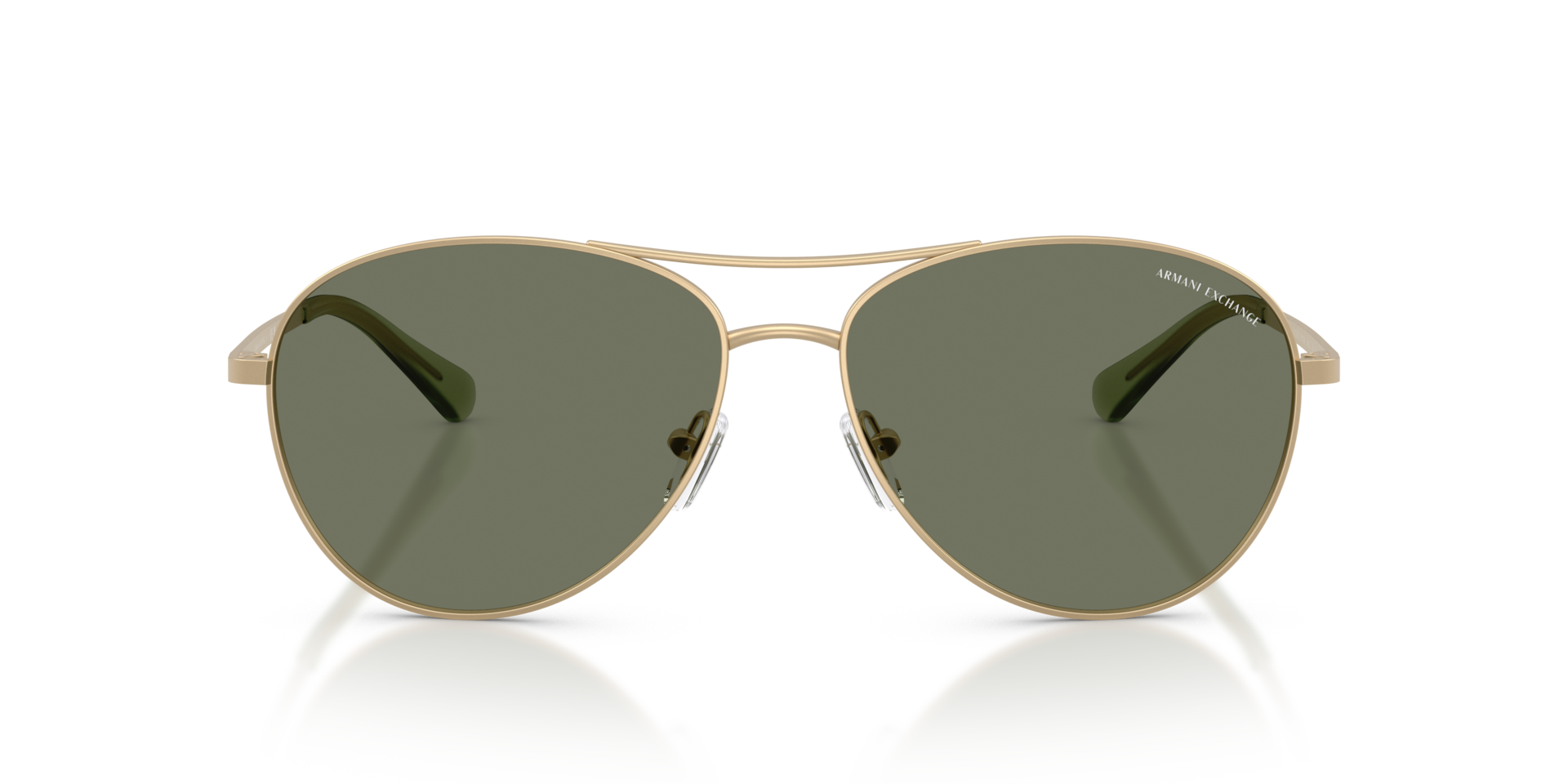 ARMANI EXCHANGE Man Sunglasses AX2061S  -  Frame color: Matte Pale Gold, Lens color: Dark Green Polarized
