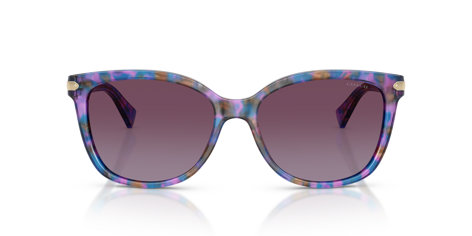 COACH Woman Sunglasses L109 - Frame color: Purple Confetti Tortoise, Lens color: Purple Gradient