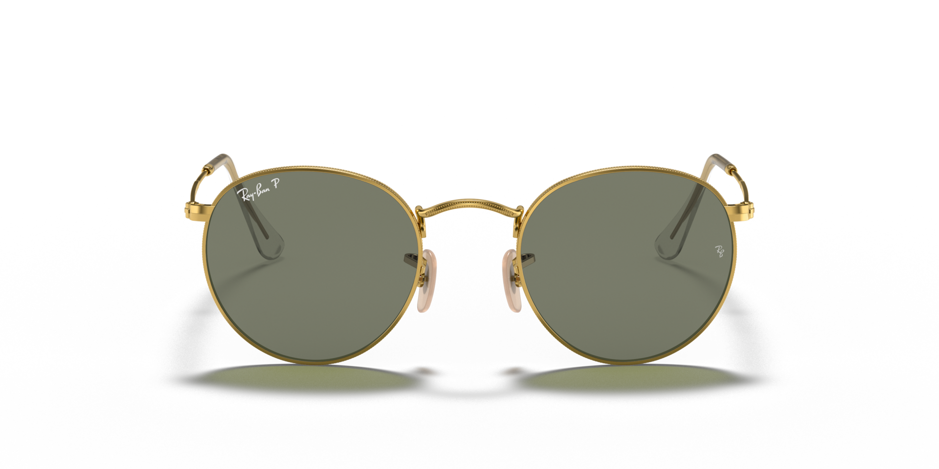 RAY-BAN Man Sunglasses Round Metal  -  Frame color: Arista Gold, Lens color: G-15 Green Polarised