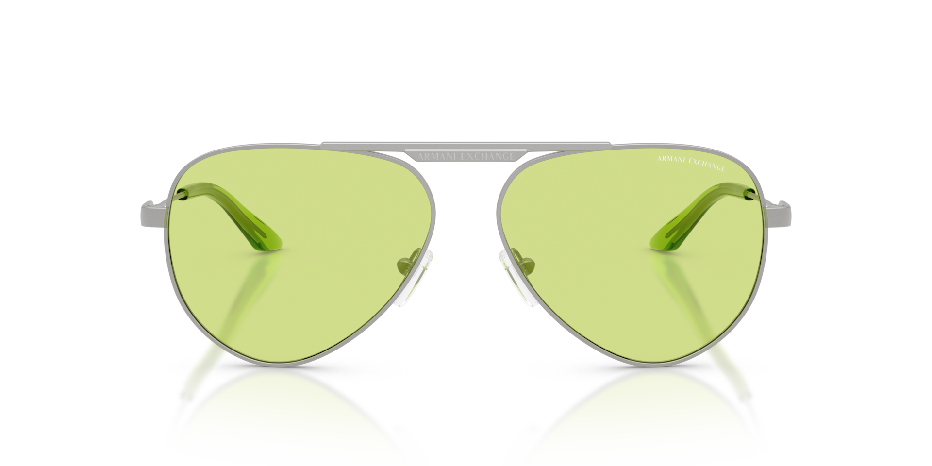 ARMANI EXCHANGE Unisex Sunglasses AX2060S - Frame color: Matte Silver, Lens color: Green