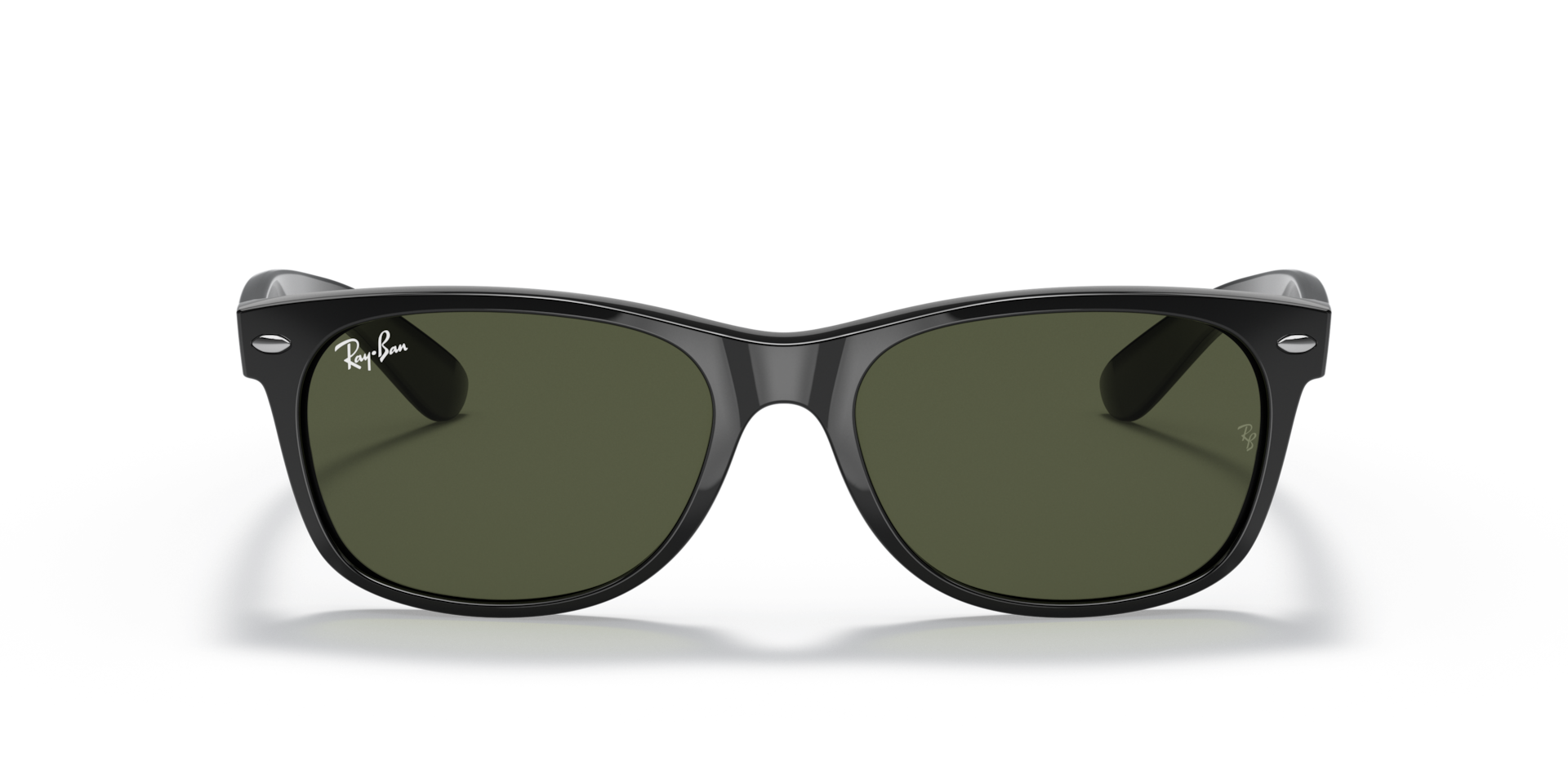 RAY-BAN Unisex Sunglasses New Wayfarer Classic - Frame color: Black, Lens color: G-15 Green