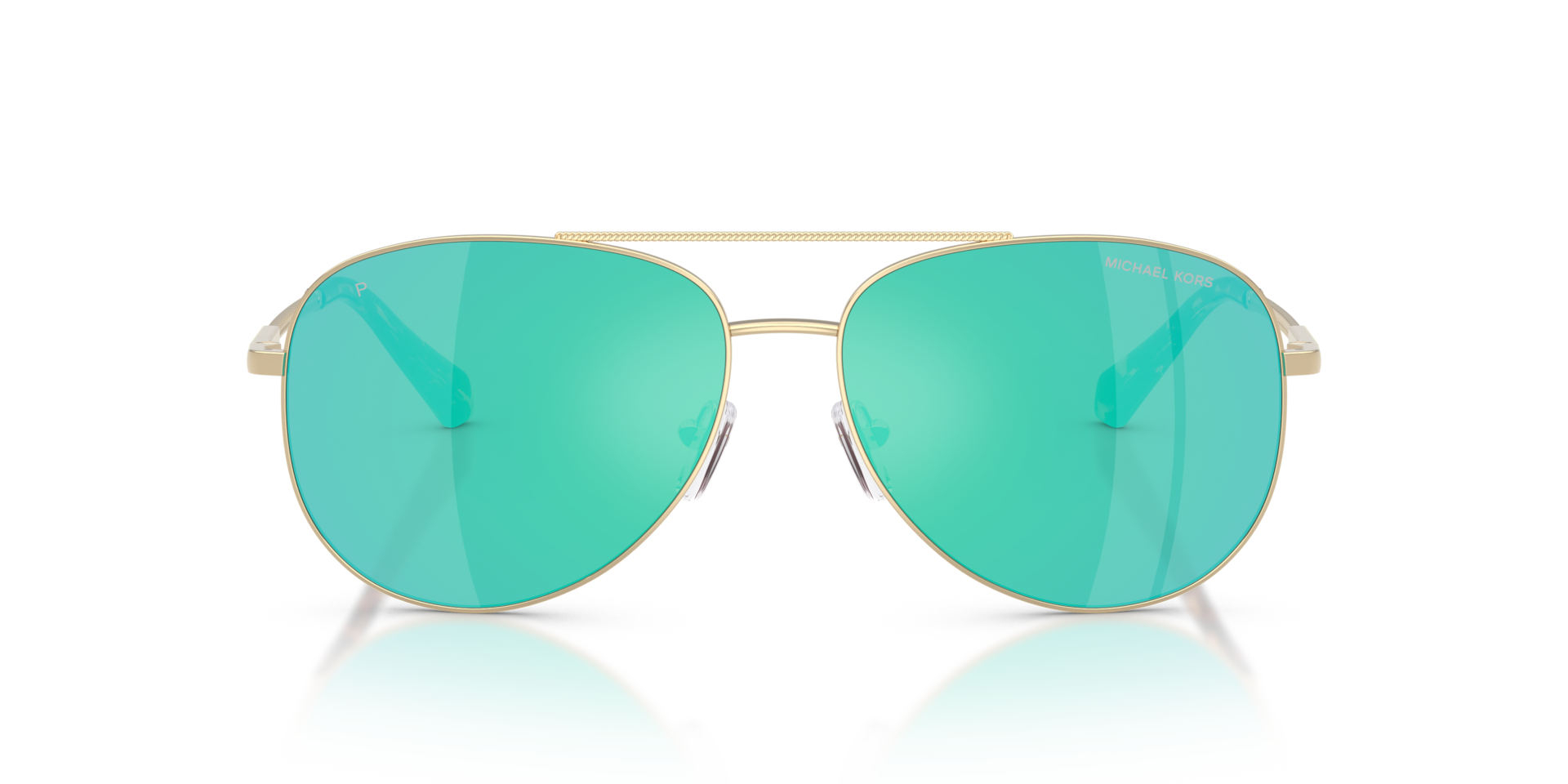 MICHAEL KORS Woman Sunglasses Perledo  -  Frame color: Light Gold, Lens color: Blue Polarized