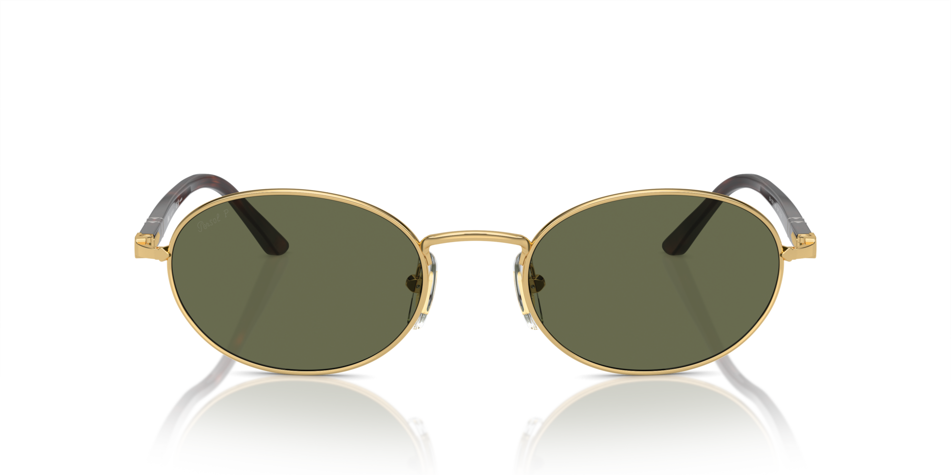 PERSOL Unisex Sunglasses Ida  -  Frame color: Gold, Lens color: Polarized Green