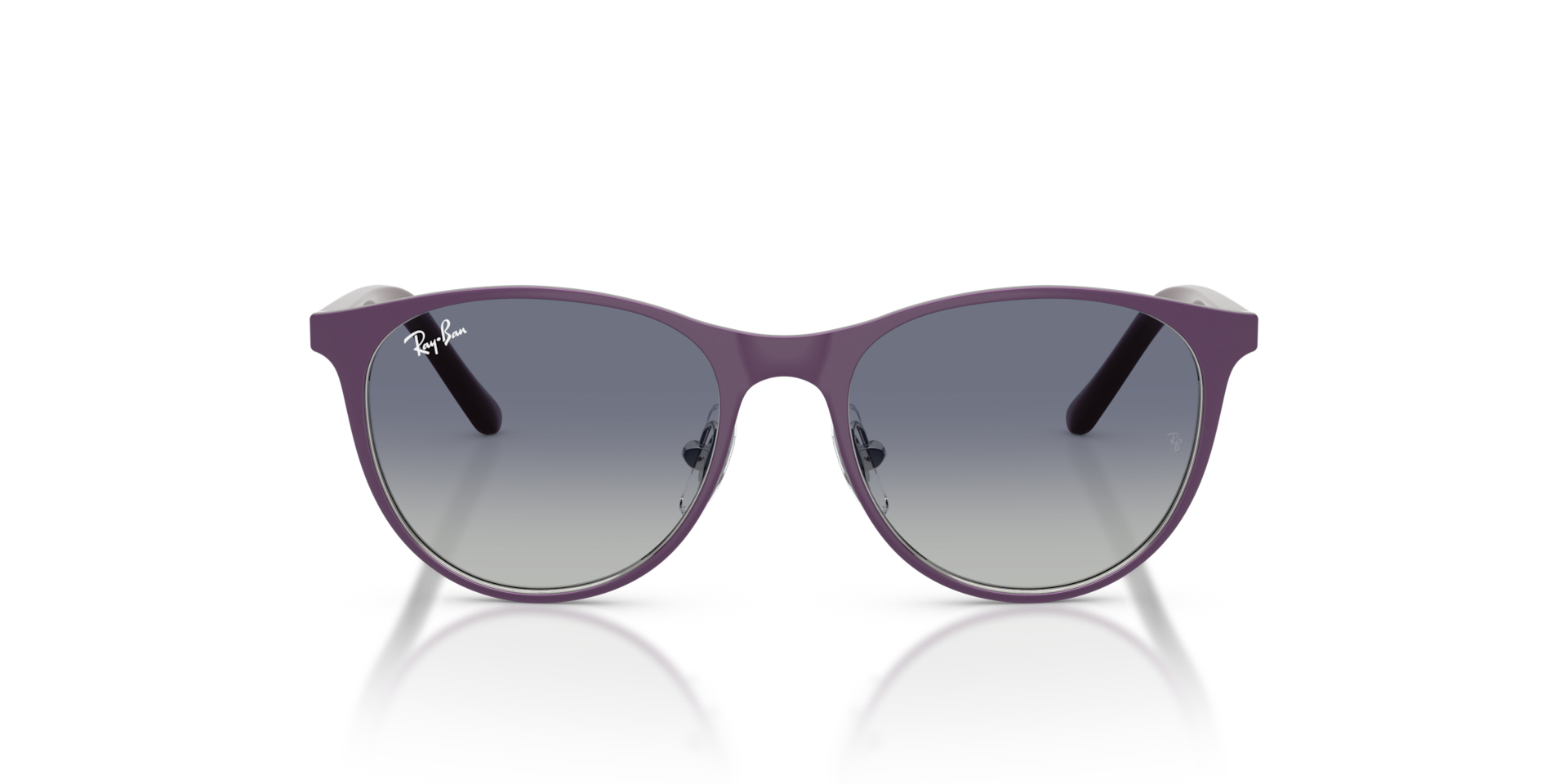 RAY-BAN Unisex Sunglasses RB9552S Kids  -  Frame color: Matte Violet On Silver, Lens color: Grey Gradient Blue
