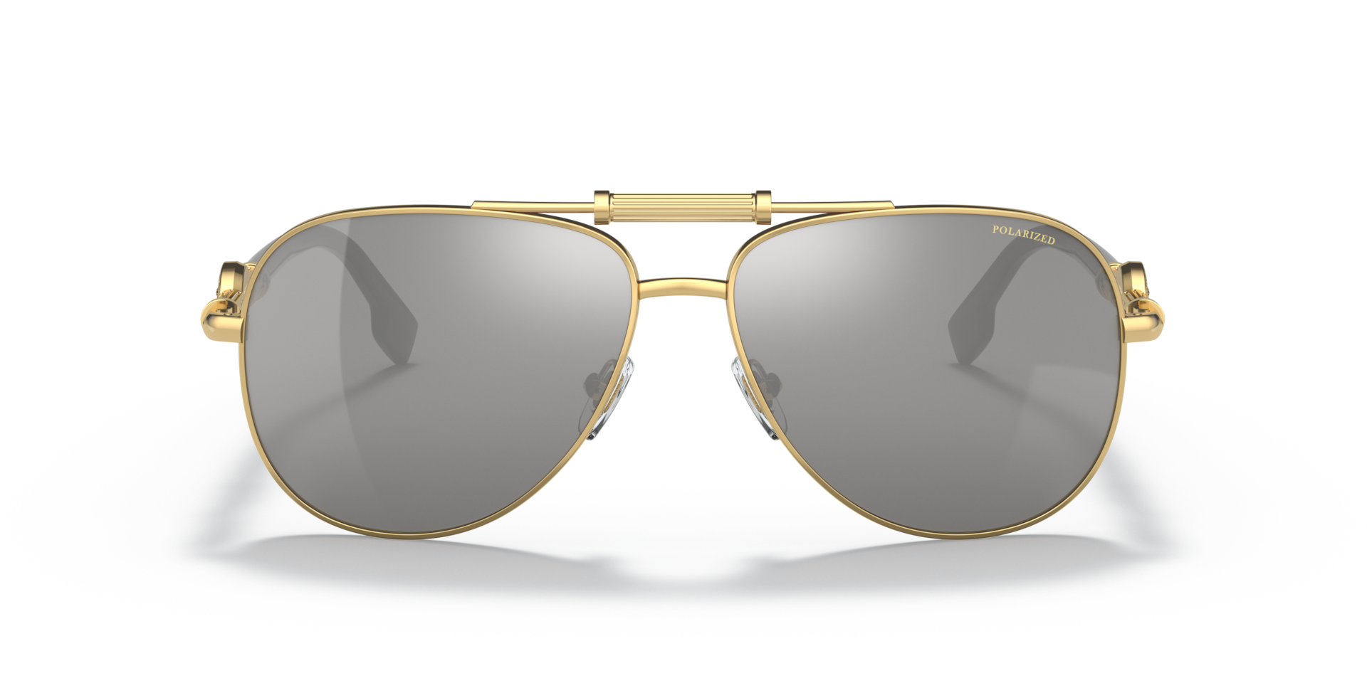 VERSACE Unisex Sunglasses VE2236 - Frame color: Gold, Lens color: Polarized Grey Mirror Silver