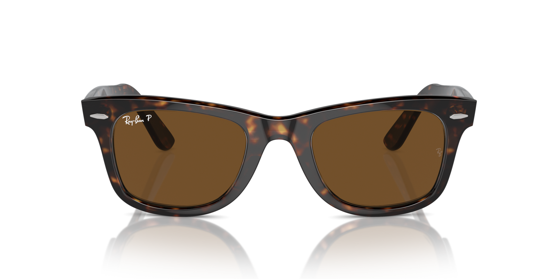 RAY-BAN Unisex Sunglasses Original Wayfarer Classic - Frame color: Tortoise, Lens color: Brown Polarized