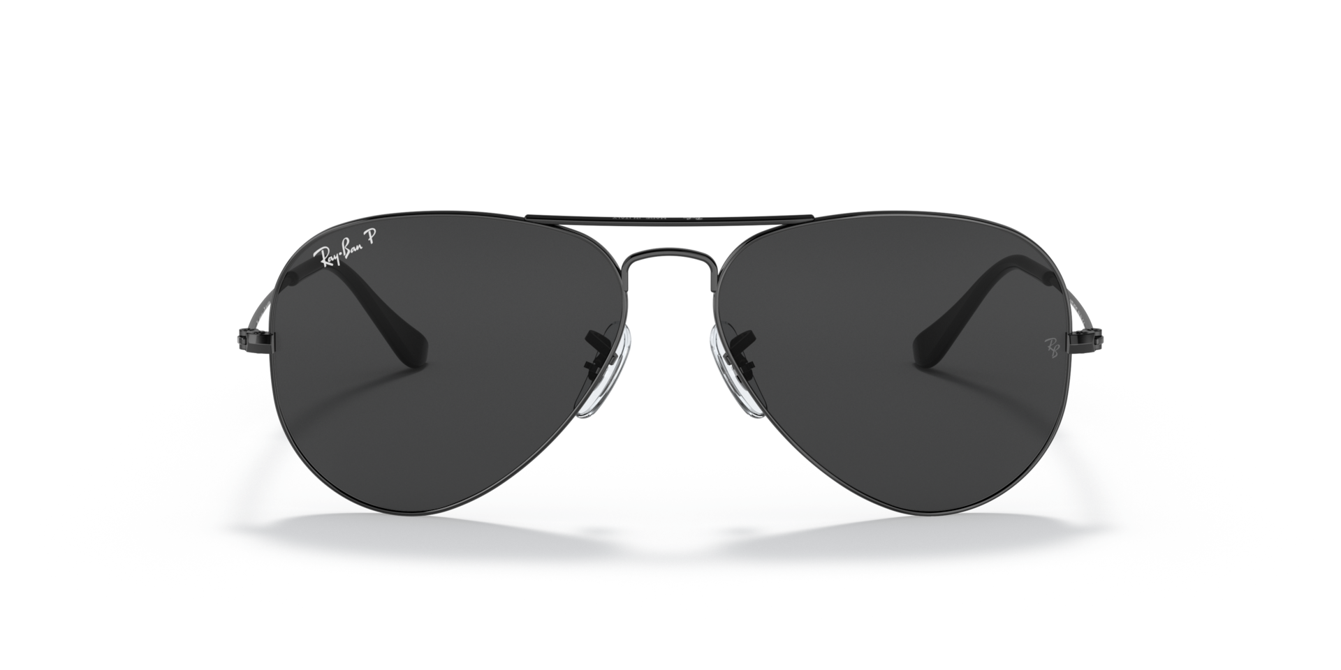 RAY-BAN Unisex Sunglasses Aviator Total Black  -  Frame color: Black, Lens color: Black Polarised