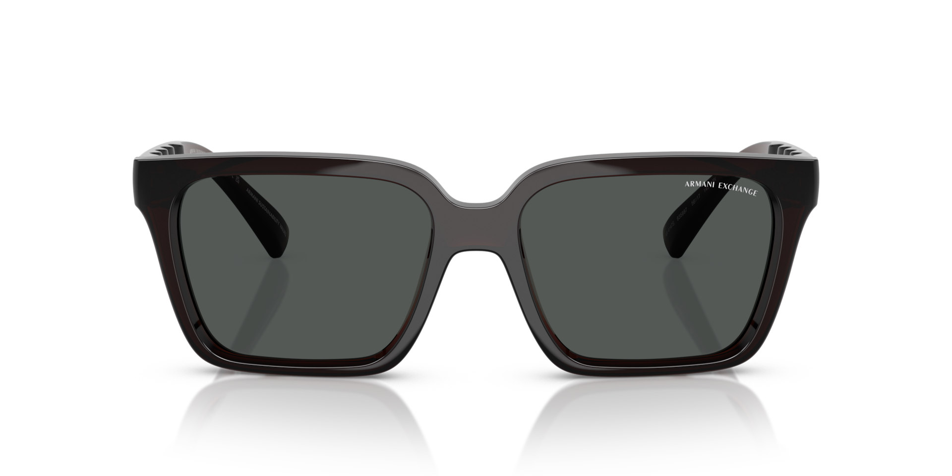 ARMANI EXCHANGE Man Sunglasses AX4147S  -  Frame color: Shiny Transparent Brown, Lens color: Dark Grey