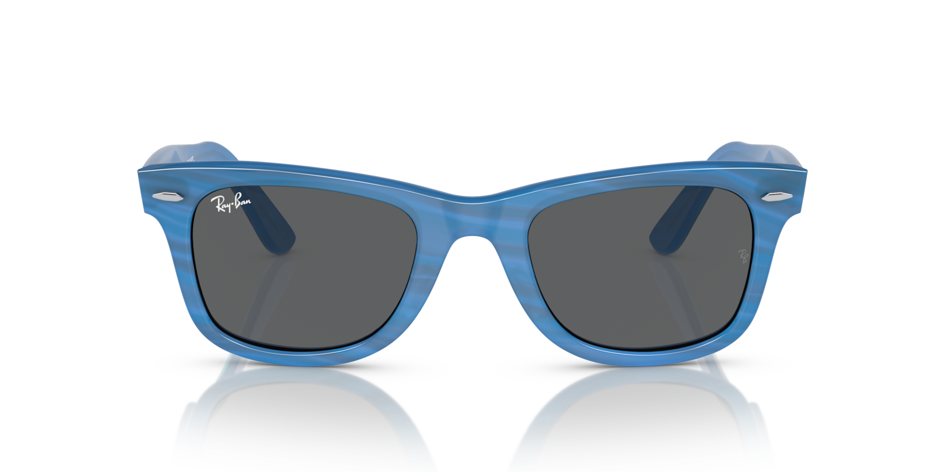 RAY-BAN Unisex Sunglasses Original Wayfarer Change - Frame color: Photo Striped Blue, Lens color: Dark Grey