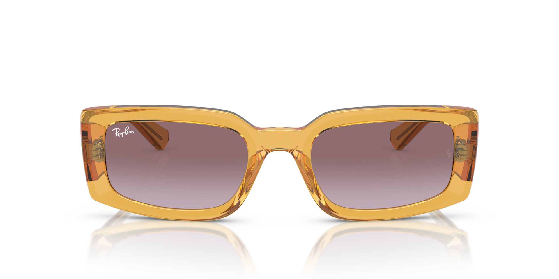 RAY-BAN Unisex Sunglasses Kiliane Bio-Based - Frame color: Transparent Yellow, Lens color: Solid Color