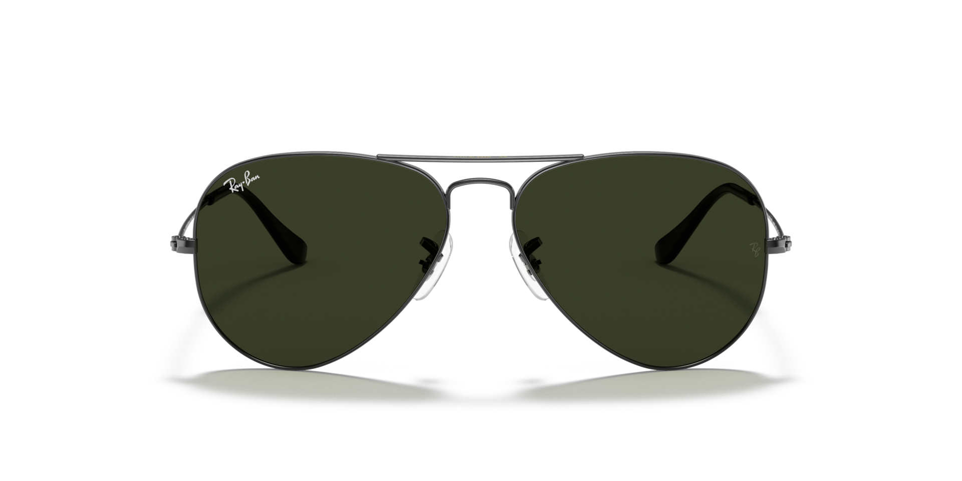 Ray-Ban Aviator Classic Sunglasses Gunmetal Frame Green Lenses 58-14