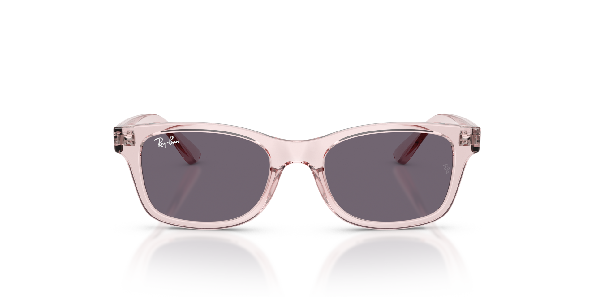 Ray-Ban Rb9086s Kids Sunglasses Transparent Pink Frame Violet Lenses 46-17