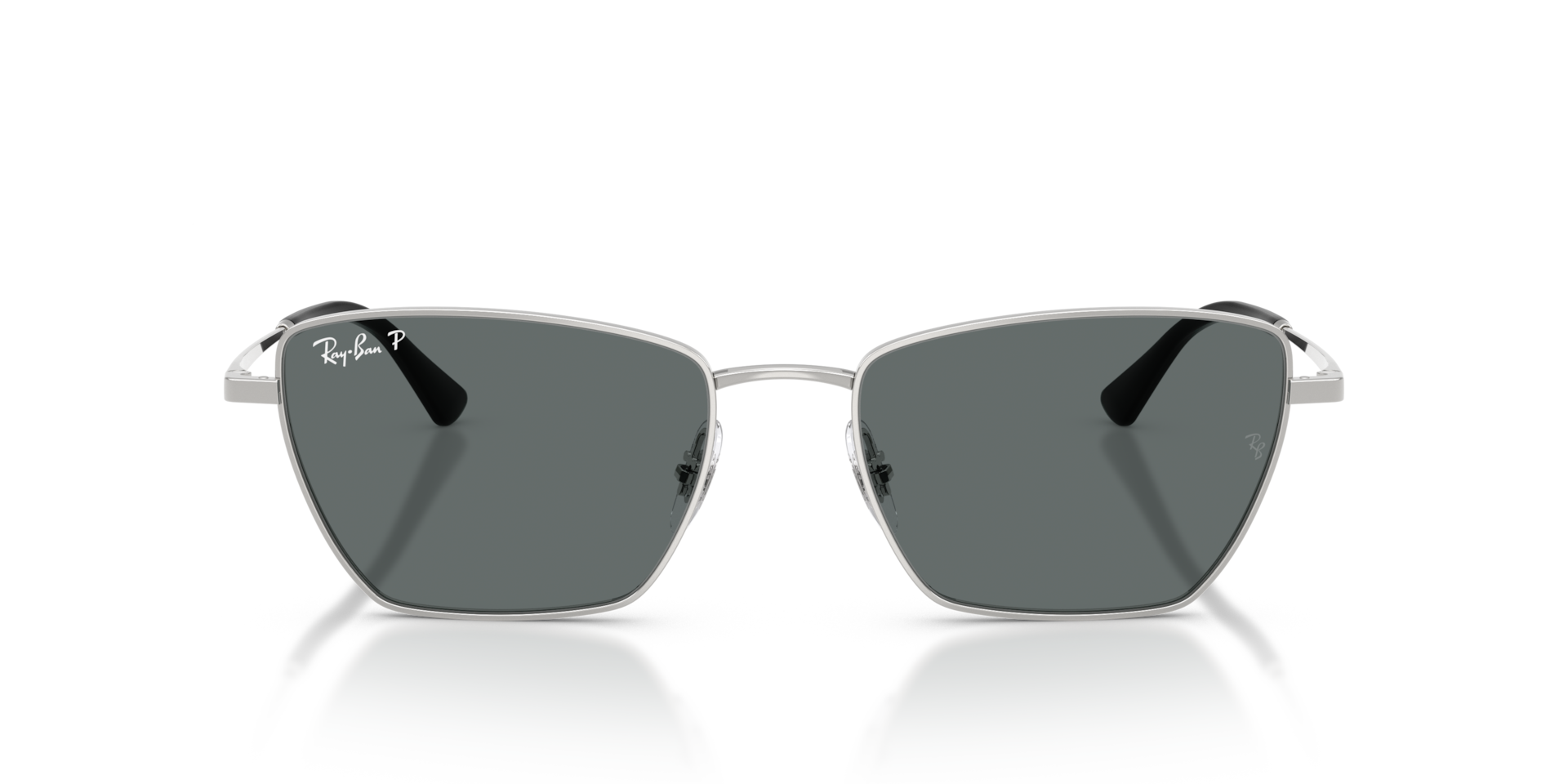 RAY-BAN Unisex Sunglasses Drea Bio-Based - Frame color: Silver, Lens color: Dark Grey Polarized
